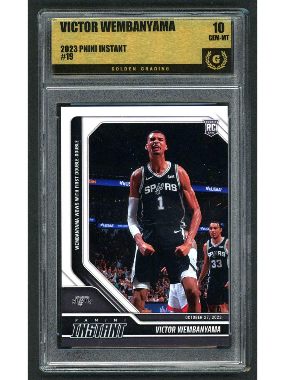 2023 Panini Instant NBA# 19 Victor Wembanyama Spurs Rookie (RC) Gem Mint 10